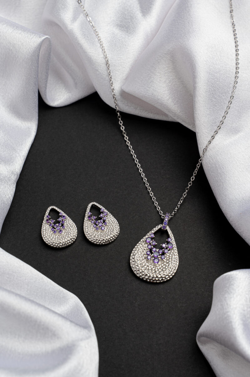 Silver Enamel Perineum Pendant Set