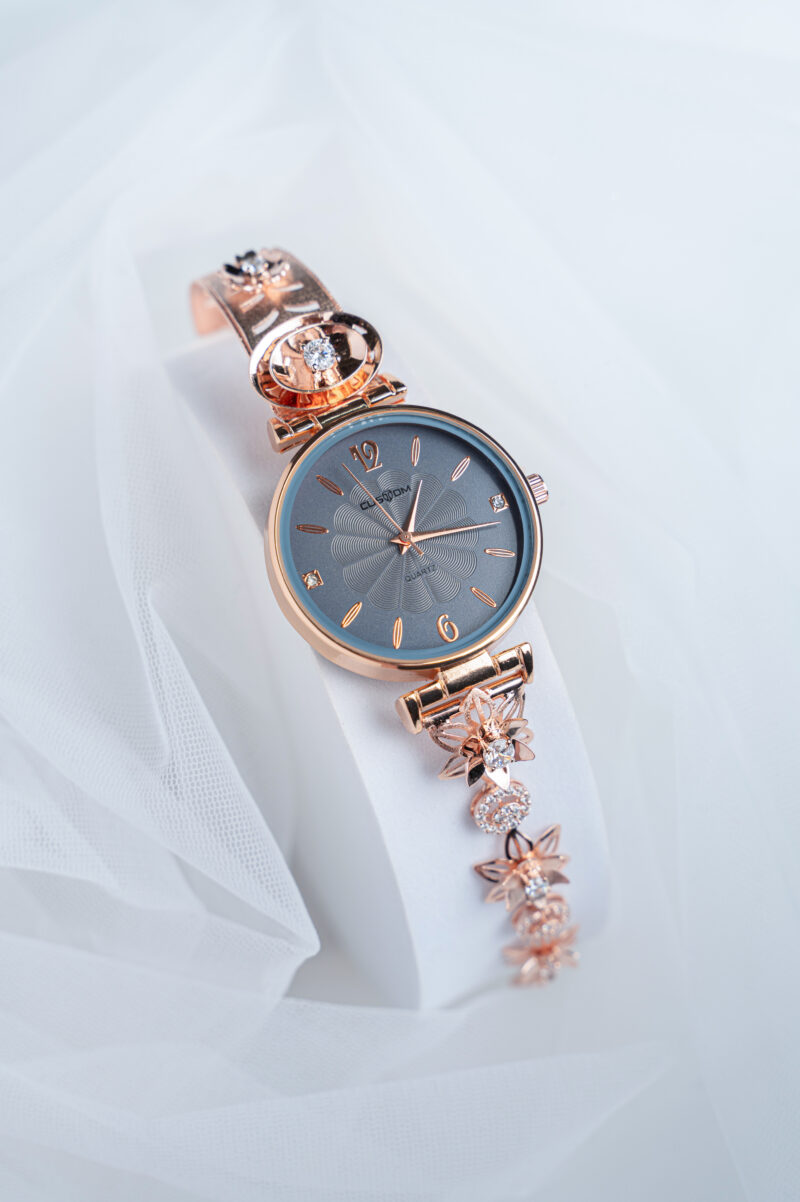 Pure Silver Rose Gold Ladies Watch