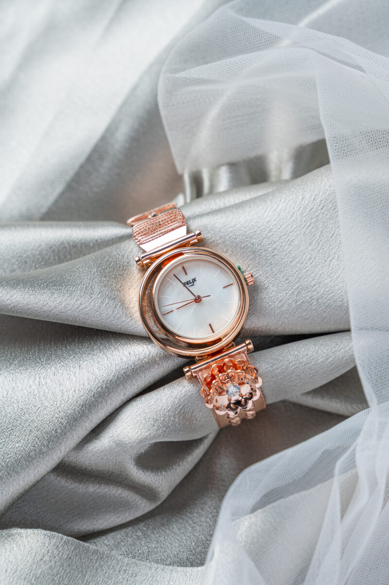 Pure Silver Rose Gold Classic Watch