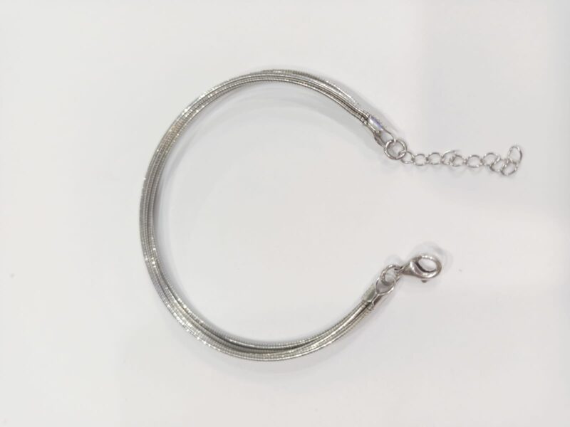 Pure Silver 5 Layer Italian Spring Bracelet - Image 3