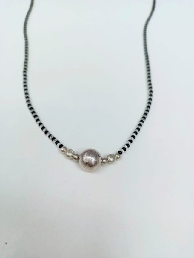 Pure Silver Pain Gund Bead Mangalsutra - Image 2