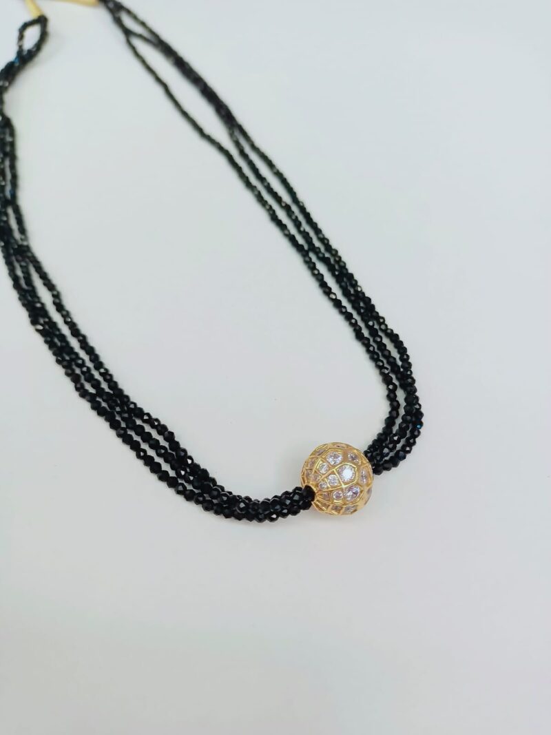 Pure Silver  Designer Gold Plated Bead Mala - Image 2