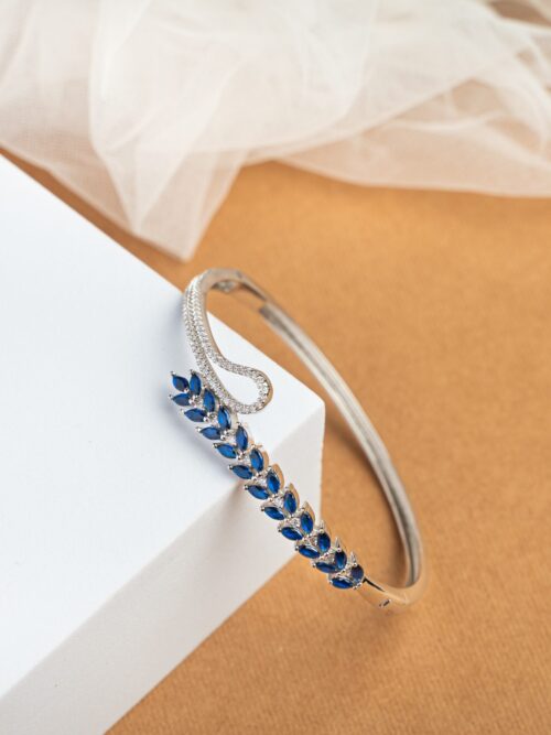 Pure Silver Blue sapphire kada