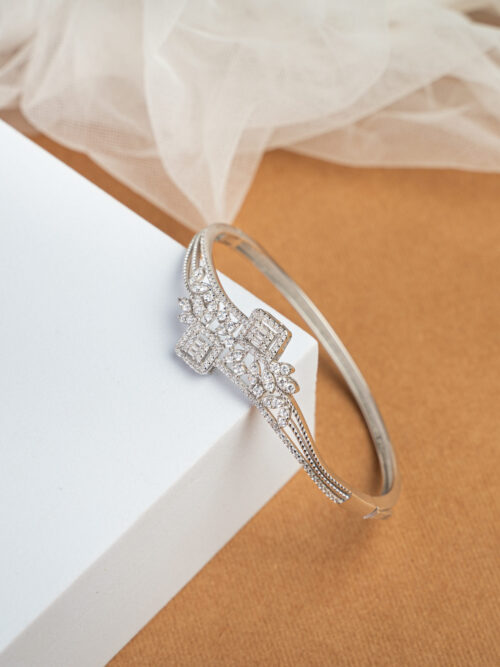 Pure Silver Exuisite Diamond Kada