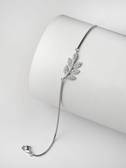 Pure Silver Leaf design Bracelet