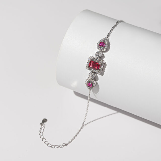 Pure Silver Solitaire Bracelet