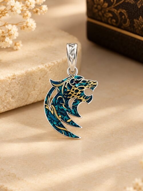 Pure Silver Eagle Face Pendant