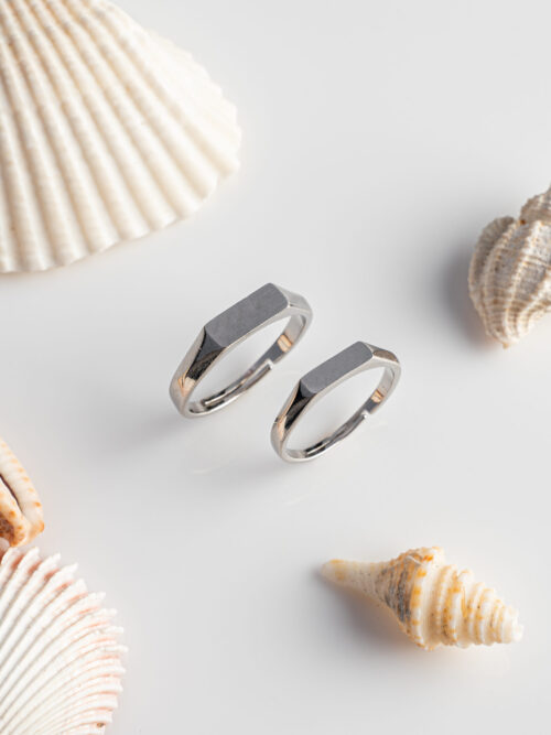 Pure Silver Couple Ring With Hidden Love Message
