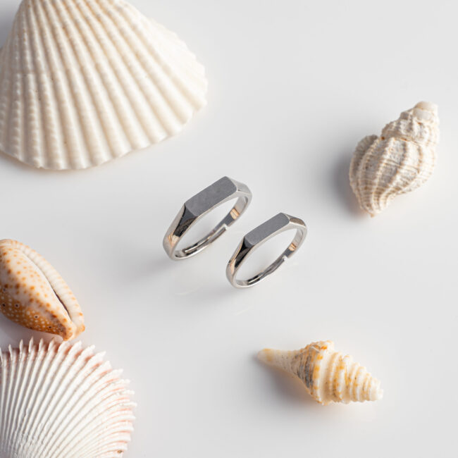 Pure Silver Couple Ring With Hidden Love Message