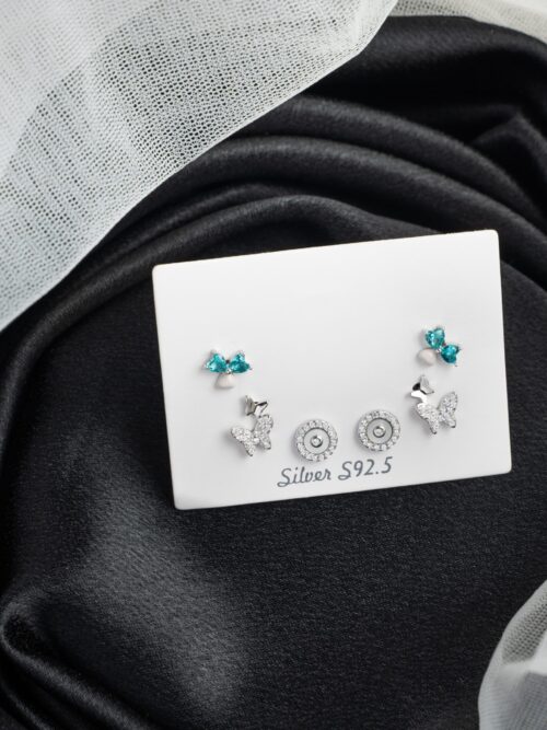Pure Silver Earrning Combo Set