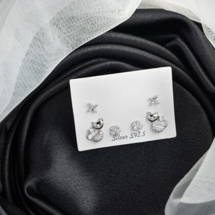 Pure silver Pack of 3 Kitten Set