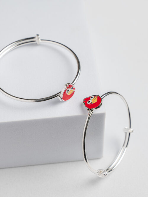 Pure Silver Angry Bird Kids Kada