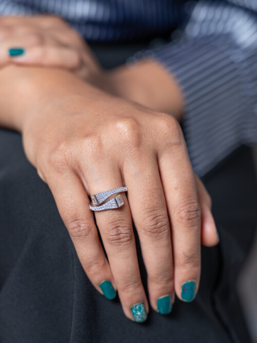 silver party wear ring