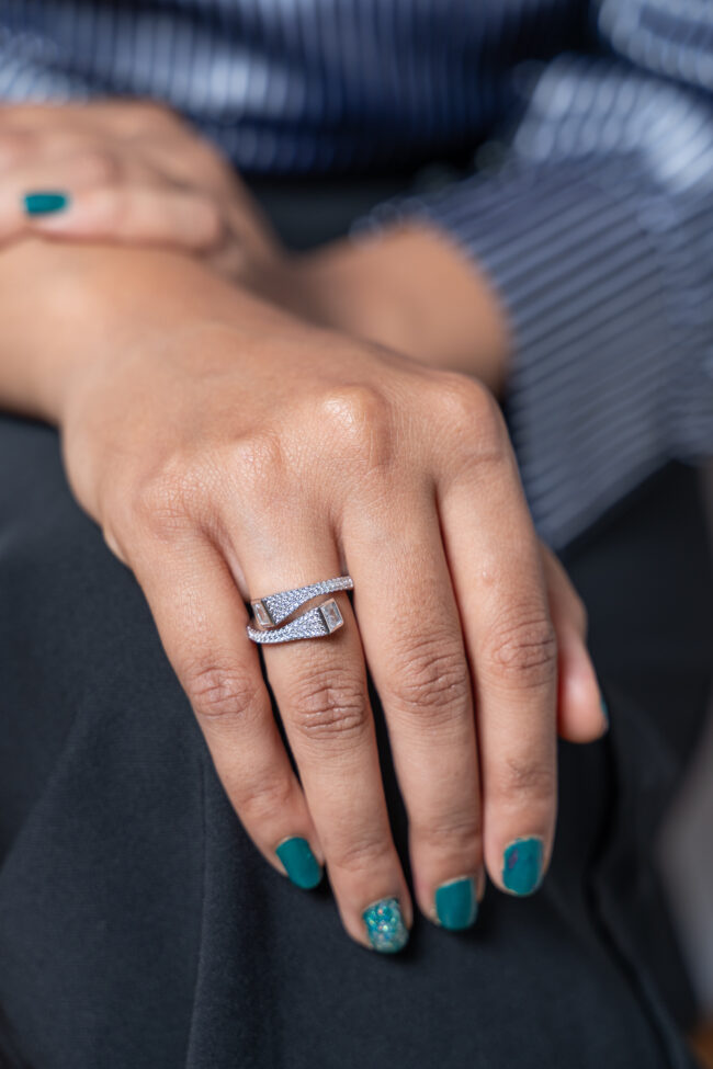 silver party wear ring