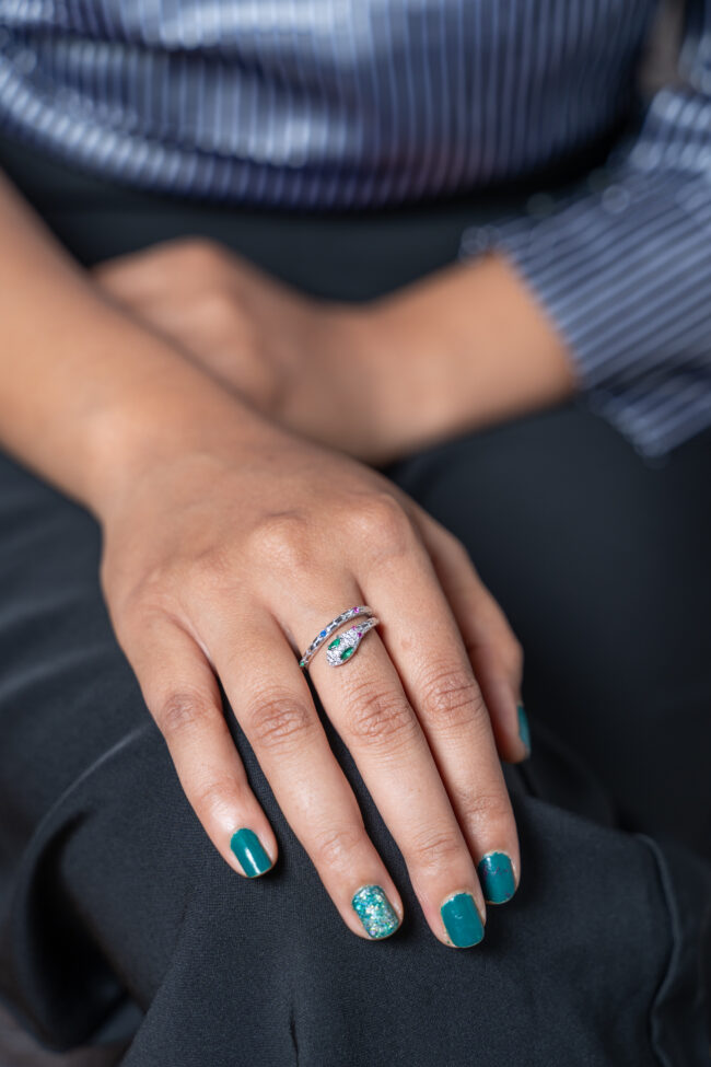 Pure Silver Snake Ring
