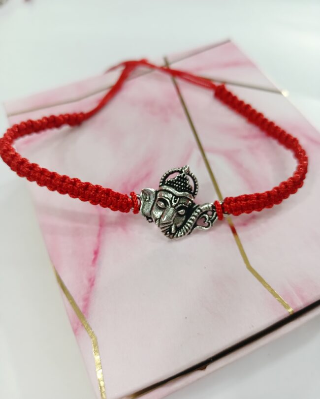 Pure Silver Ganpati Face Rakhi