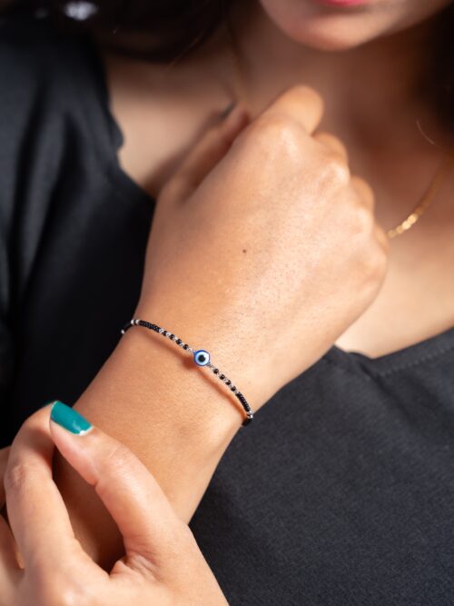 Pure Silver Evil Eye Bracelet