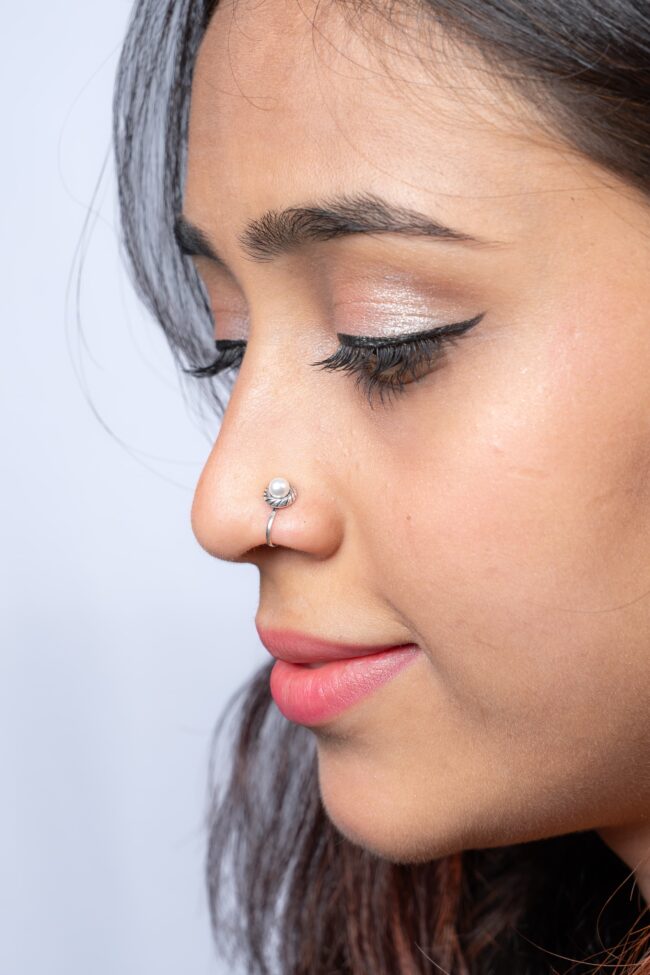 silver nose pin