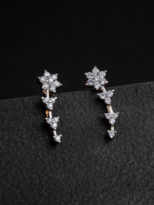 92.5 Pure Silver Gold Plated Nakshtra Diamond Ear Cuff