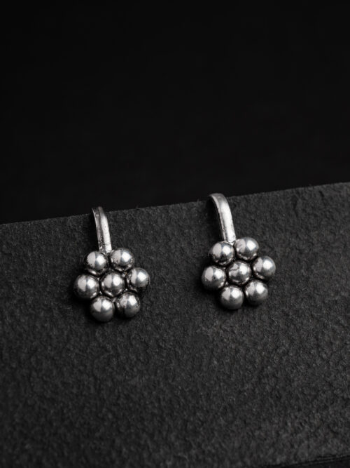 92.5 Pure Silver Oxidised Kudi Bugadi