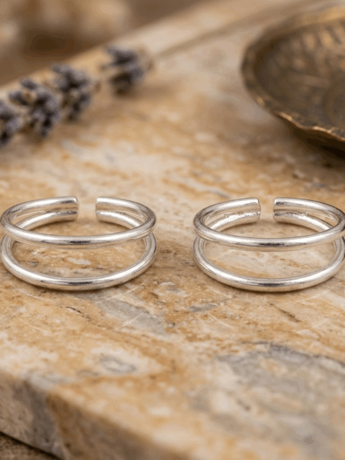 Pure Silver Dual Layer Toe Ring