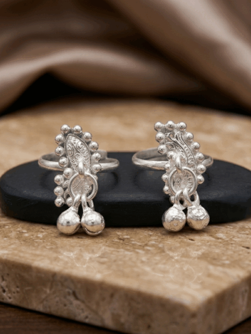 Pure Silver Fish Ghungroo Toe Ring