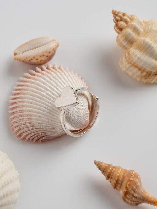 92.5 Pure Silver Heart Finger Ring