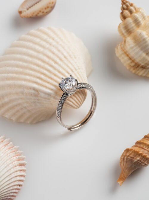 92.5 Pure Silver Diamond Finger Ring