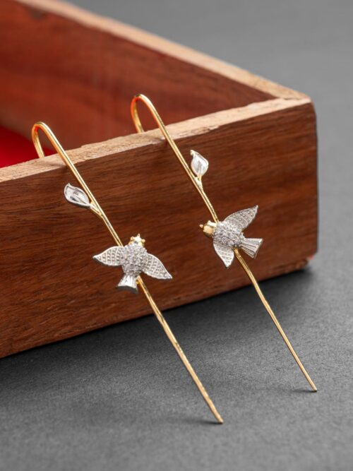Pure Silver Gold Plated Ear Stick (Ear Cuff )