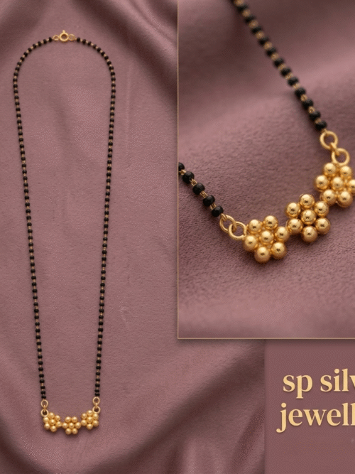 92.5 Pure Silver Gold Plated Kudi Mangalsutra