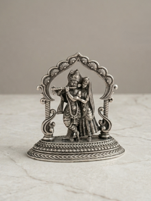 92.5 Pure Silver Radha Krishna Idol