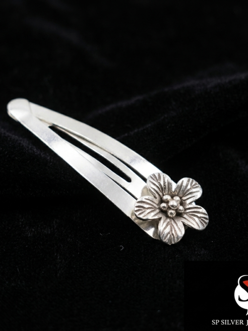 Pure Silver Rose Hair Clip