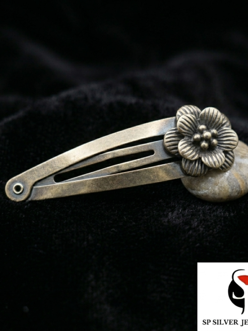 Pure Silver Flower Tik Tok Pin