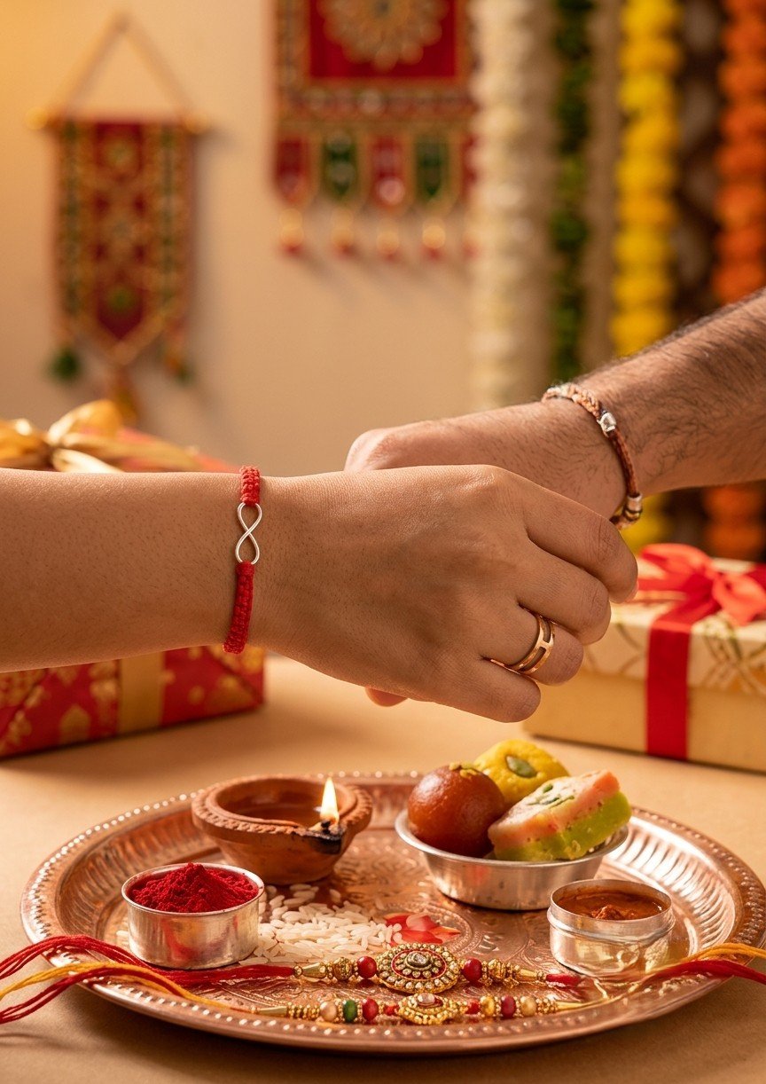 silver rakhi