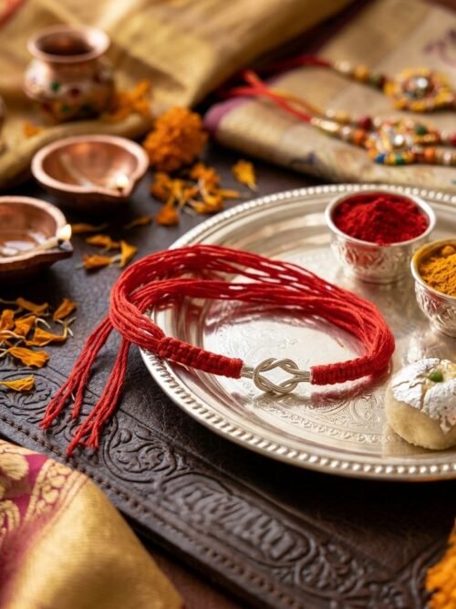 silver rakhi