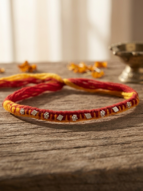 silver rakhi