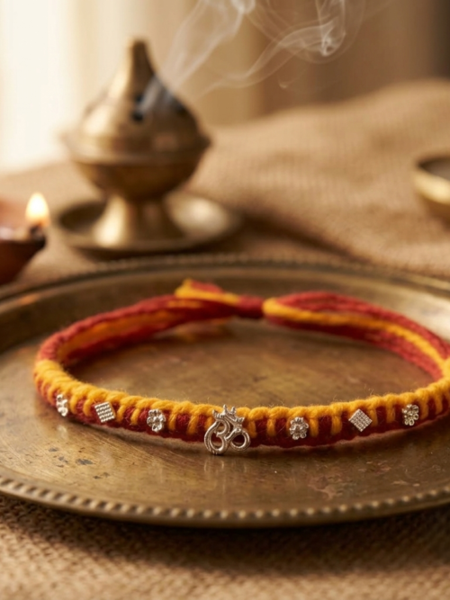 silver rakhi