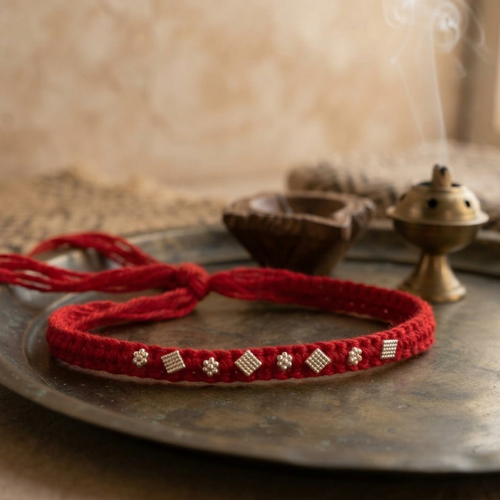 silver rakhi