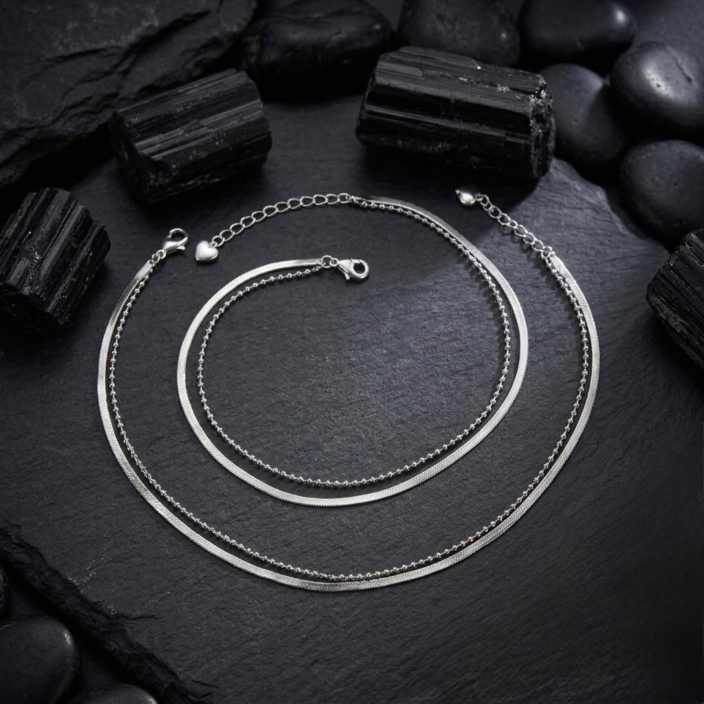 92.5 Pure Silver Italian Flat Snake Payal