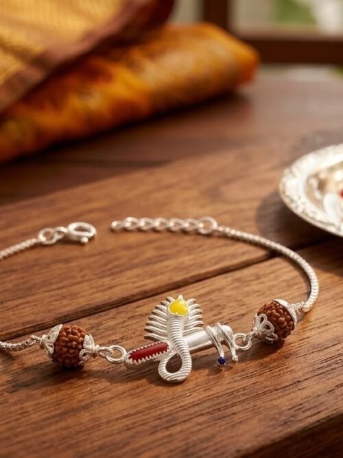 Pure Silver Krishna Flute Rakhi
