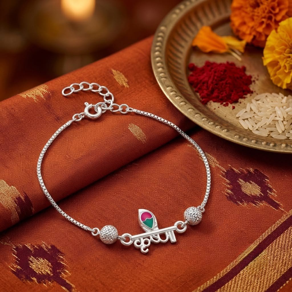 Pure Silver Krishna Rakhi