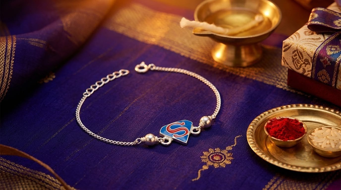 silver rakhi