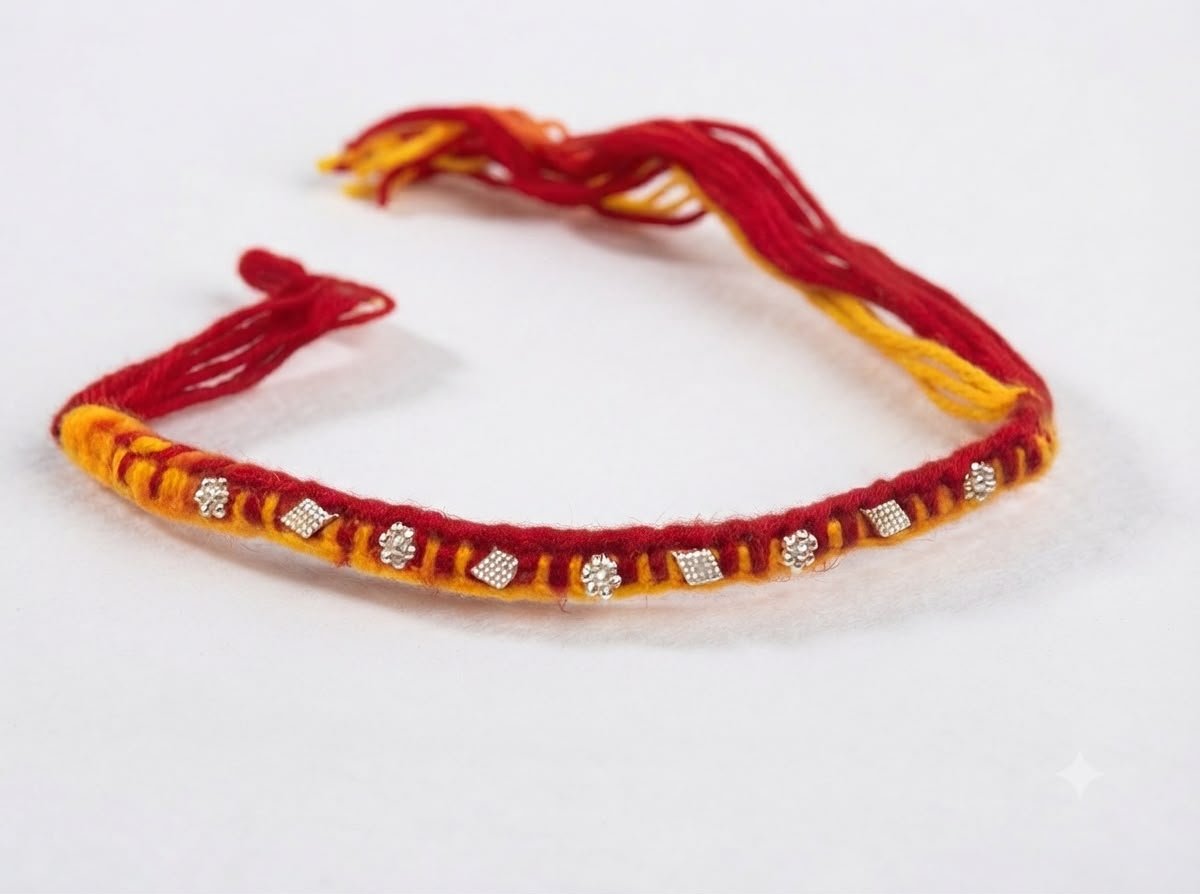 silver rakhi