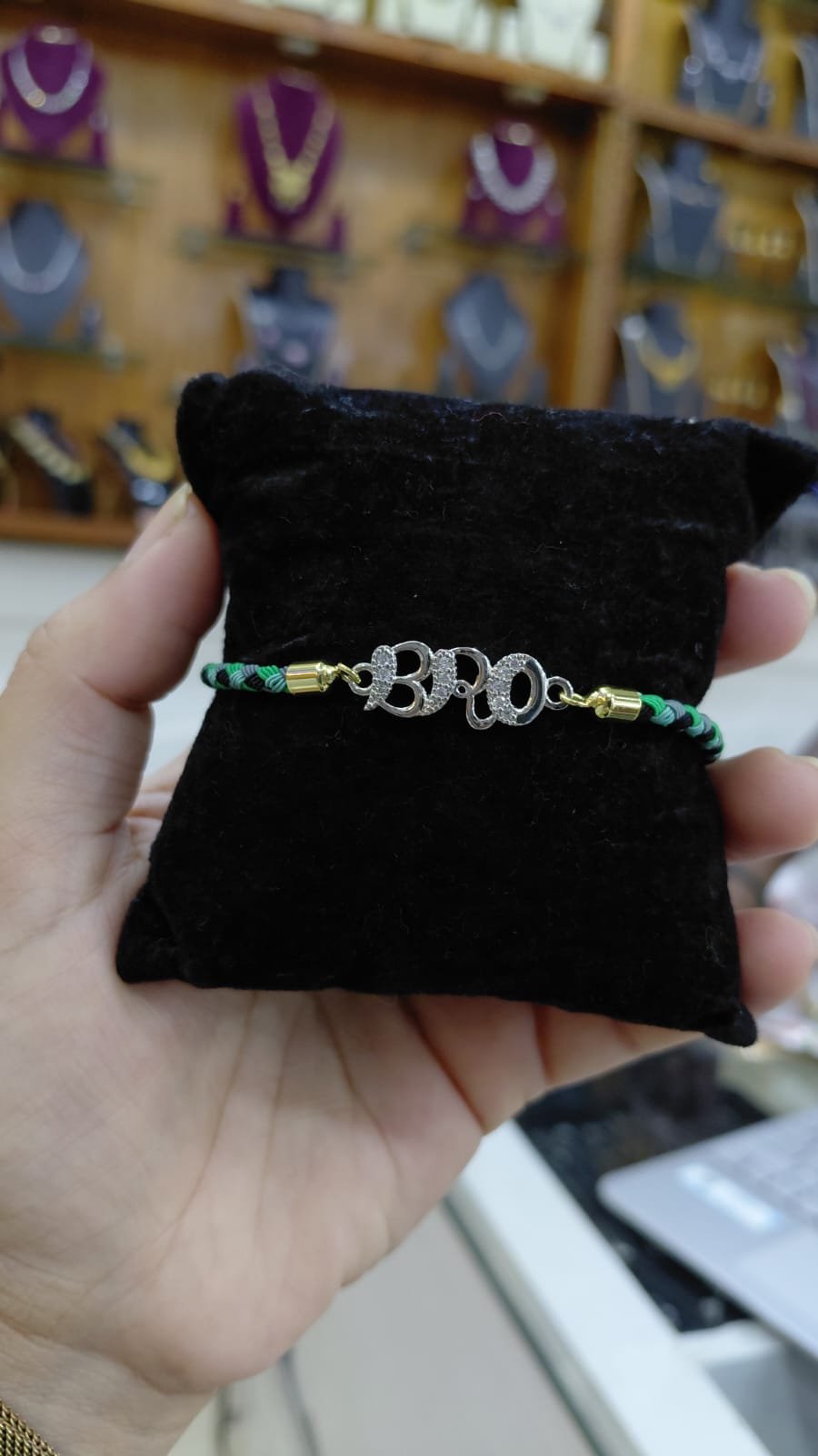 silver rakhi