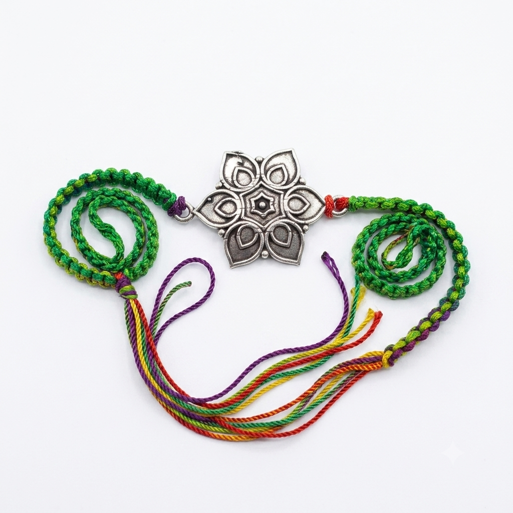 silver rakhi