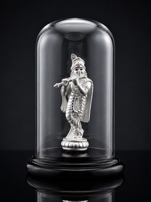 999 Pure Silver Standing Krishna Idol Box