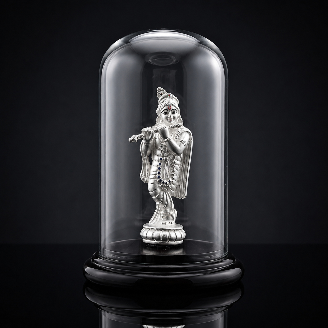 999 Pure Silver Standing Krishna Idol Box