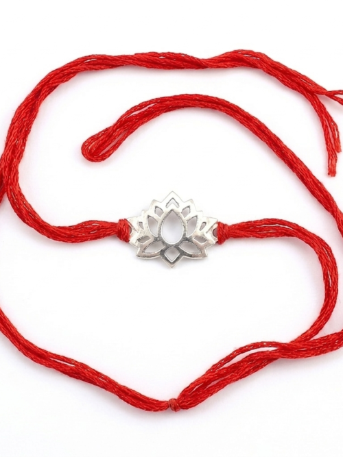 92.5 Pure Silver Lotus Rakhi