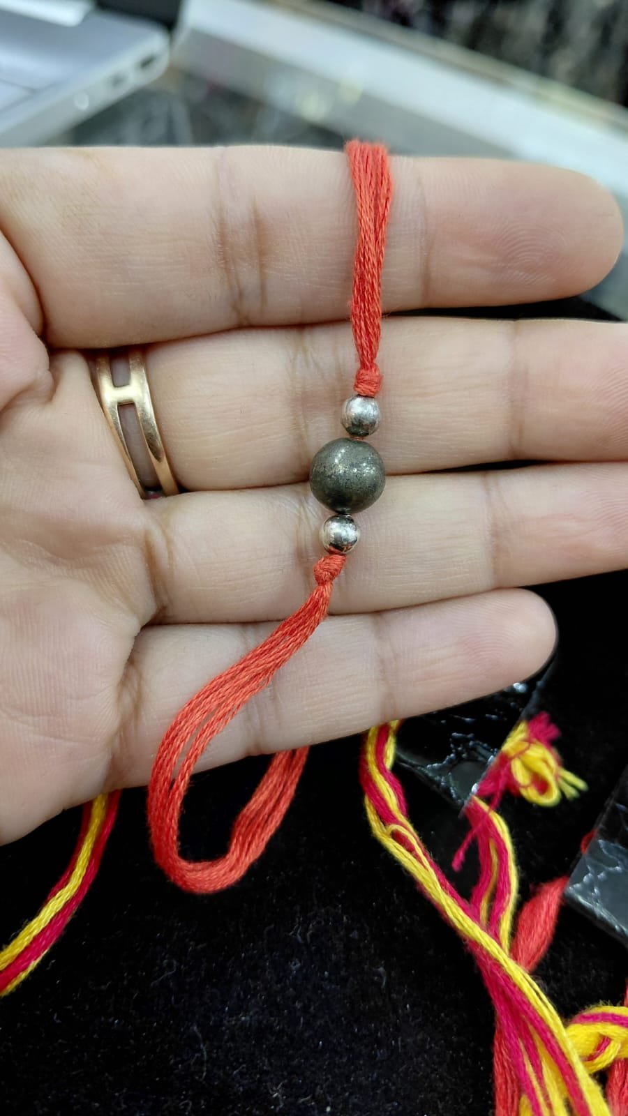 92.5 Pure Silver Pyrite Rakhi - Image 2
