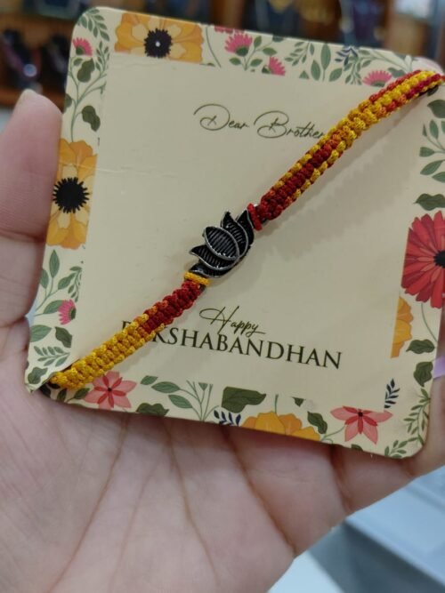 92.5 Pure Silver Lotus Rakhi